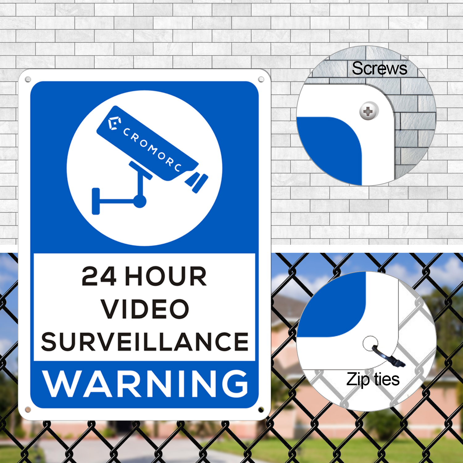 Video Surveillance Sign, Property Warning Sign, 7x10inch, Rust Free Aluminum UV Printed, Easy to Mount, Weather Resistant Long Lasting Ink, Indoor Outdoor Use for Home Business Security Camere 2 Pack video-surveillance-sign-property-warning-sign-7x10inch-rust-free-aluminum-uv-printed-easy-to-mount-weather-resistant-long-lasting-ink-indoor-outdoor-use-for-home-business-security-camere-2-pack