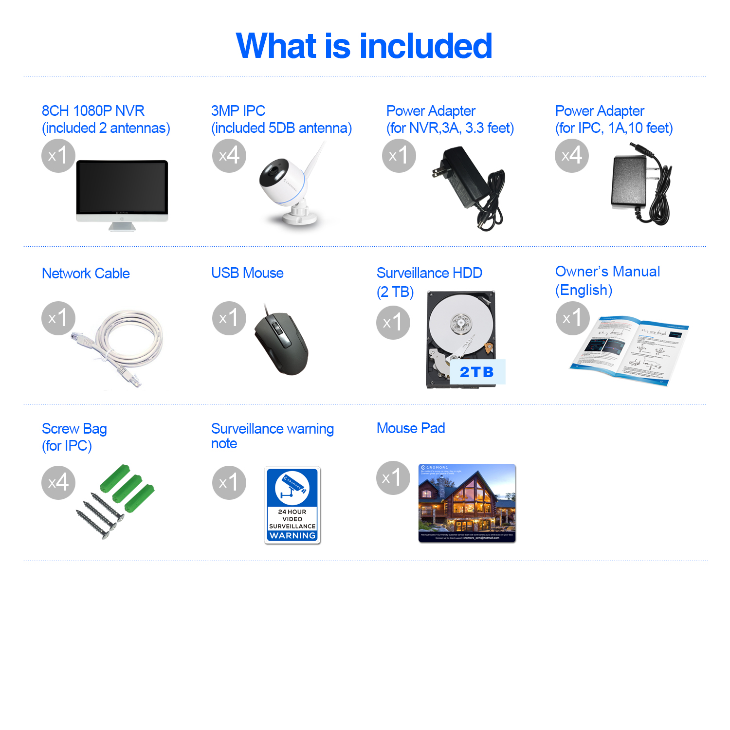 Cromorc All-in-one Wireless Security Camera System with 15.6