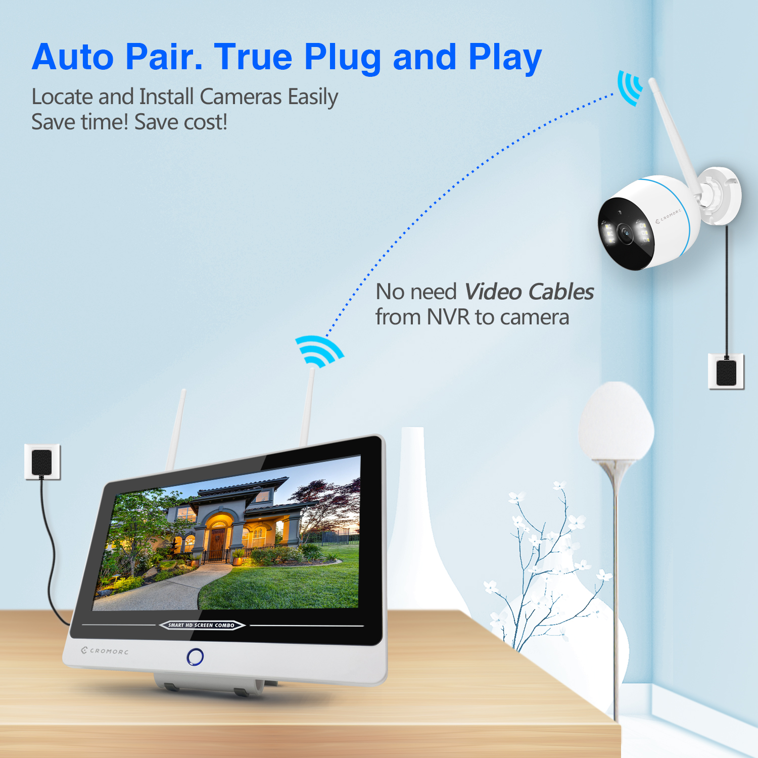 Cromroc All-in-one Wireless Security Camera System with 12 ...